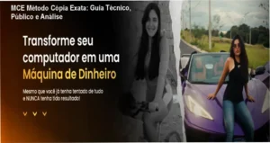 Tela do aplicativo MCE Método Cópia Exata mostrando aulas de vendas online