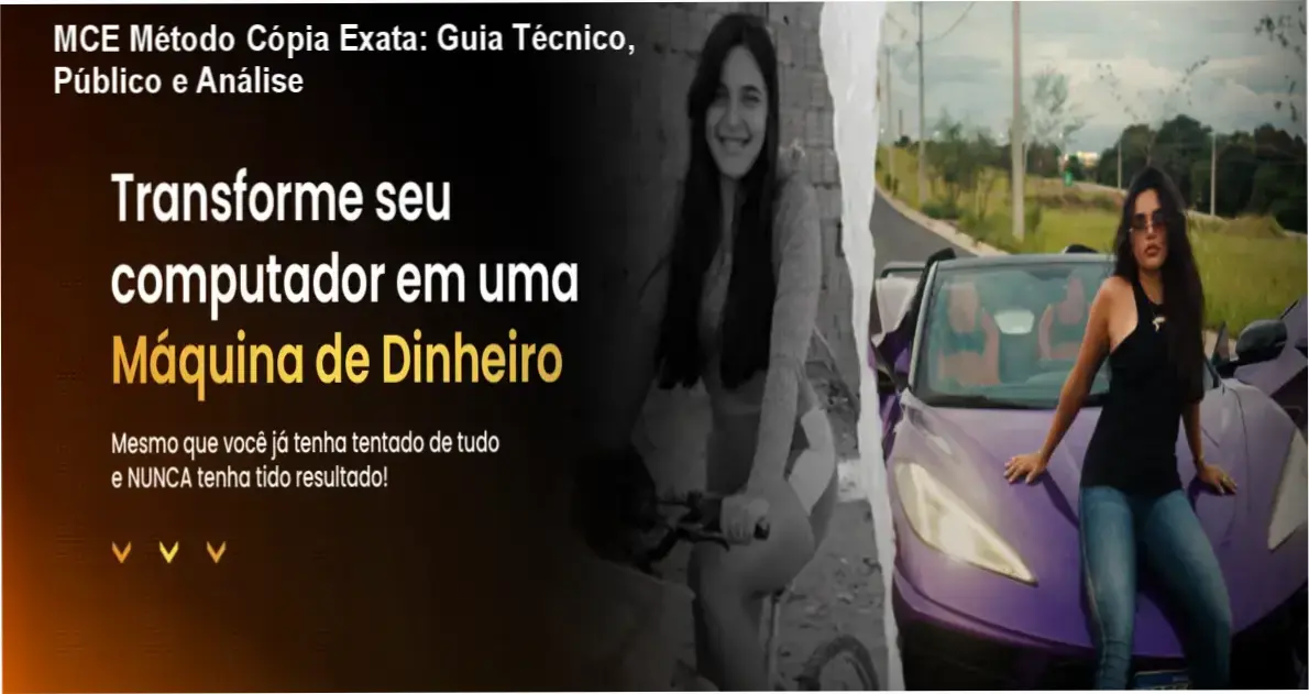 Tela do aplicativo MCE Método Cópia Exata mostrando aulas de vendas online