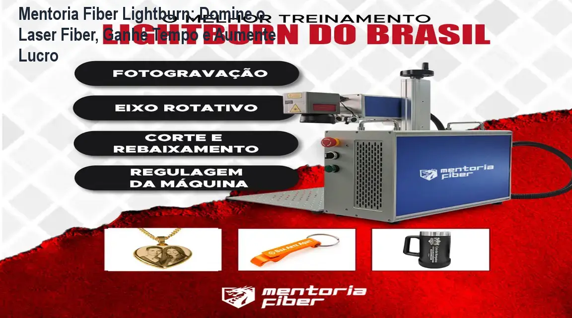 Tela do software Lightburn com parâmetros otimizados para corte e gravação em máquina Fiber Laser