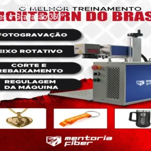Mentoria Fiber Lightburn: Domine Configurações e Gravação 360°