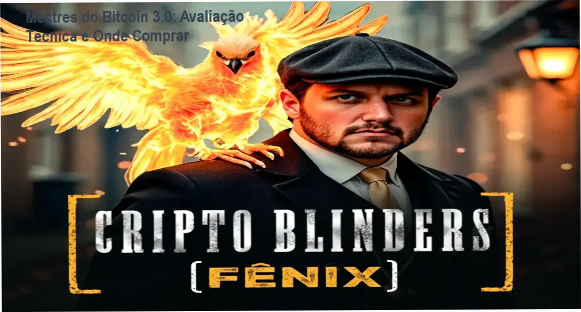 Capa do curso Mestres do Bitcoin 3.0 mostrando análise técnica e estratégias de DeFi