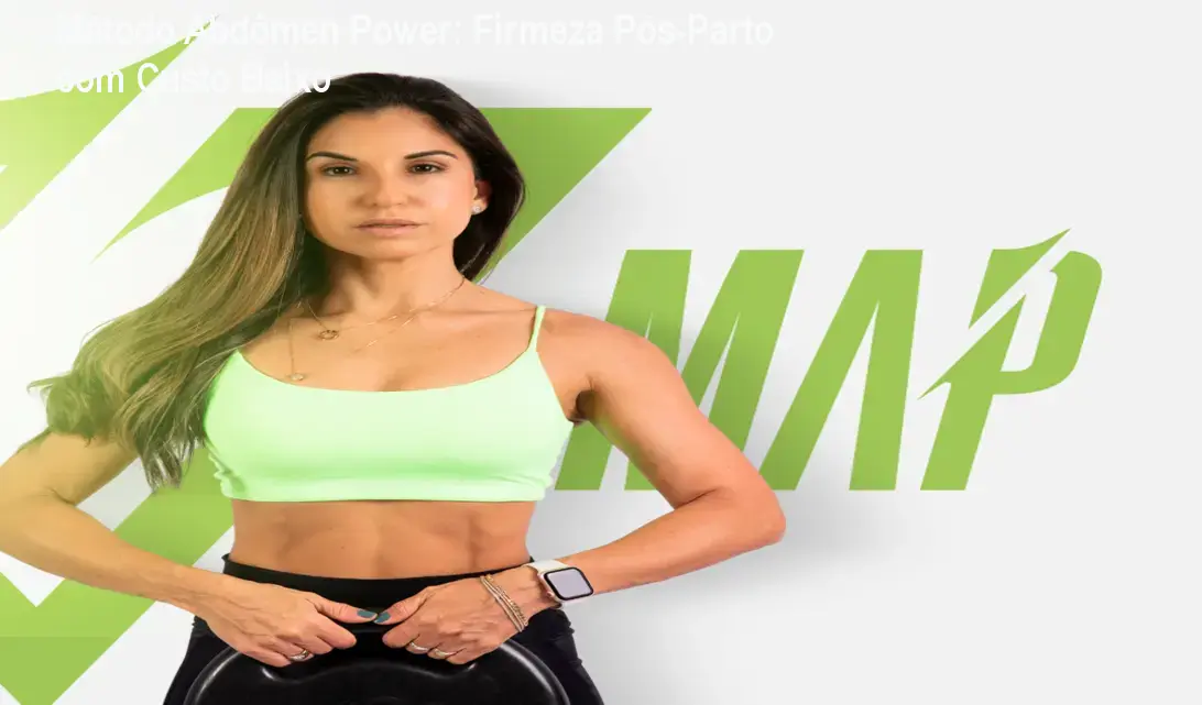 Imagem do Método Abdômen Power mostrando mulher pós‑parto fortalecendo o abdômen