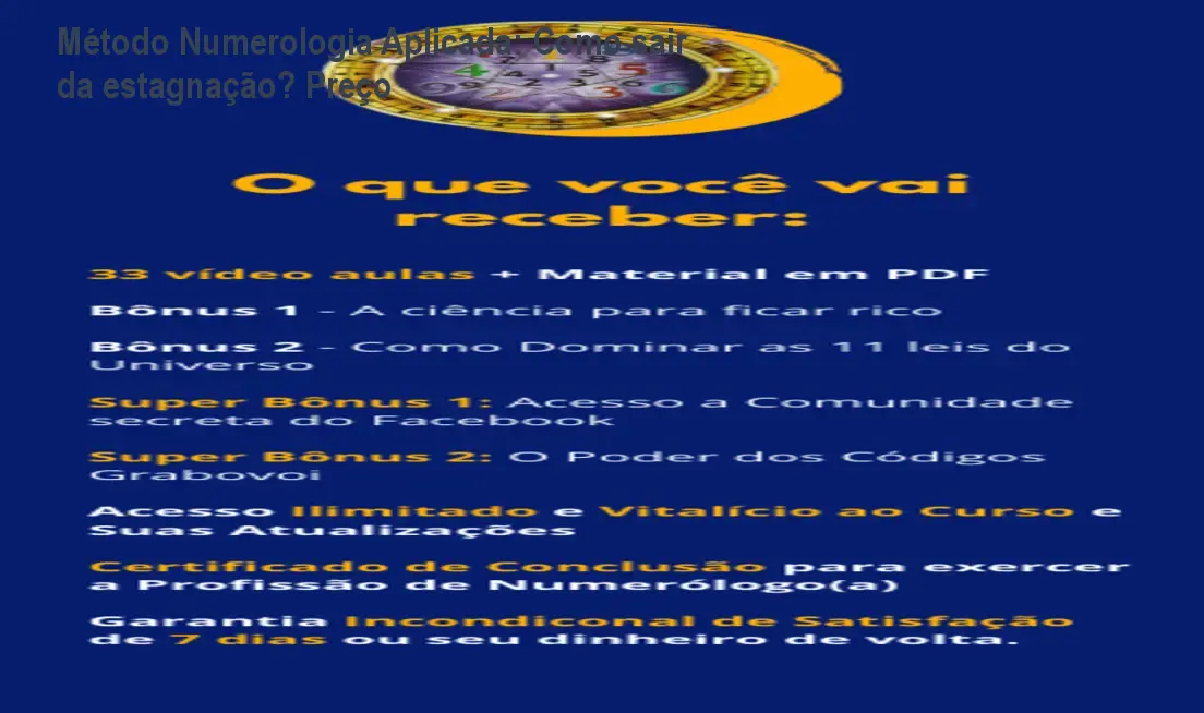 Imagem do curso Método Numerologia Aplicada mostrando conceito de superação da estagnação.