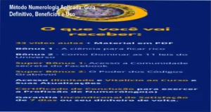 Capa do curso Método Numerologia Aplicada mostrando mapa numerológico e certificado