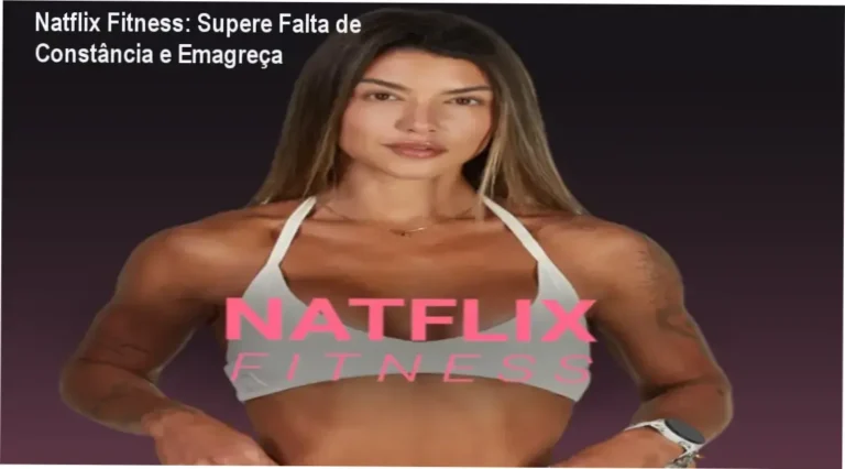Tela da plataforma Natflix Fitness mostrando treinos e cardápios para mulheres que lutam contra a falta de constância