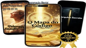 Imagem do curso O Código de Deus mostrando a interface de estudo e benefícios de reprogramação mental