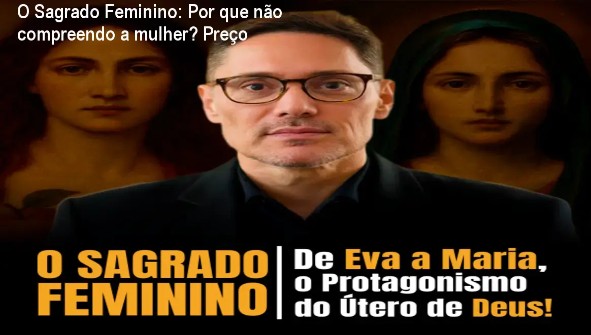 Capa do curso O Sagrado Feminino mostrando símbolos bíblicos e o útero como símbolo sagrado feminino
