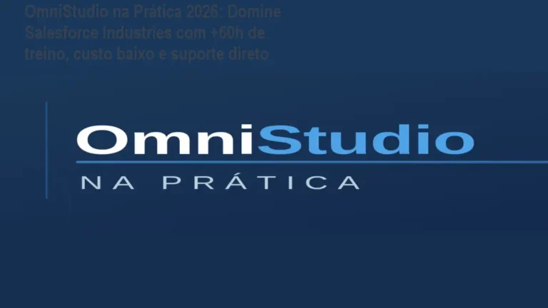 Aluna trabalhando com OmniStudio Designer 2025 no curso OmniStudio na Prática 2026, aplicando configurações reais para entregar projetos de alto valor