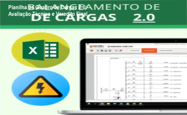 Comparativo visual da Planilha de Quadro de Cargas 2.0 versus ferramentas tradicionais