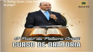 Pr. Rodrigo Gomes apresentando o Curso de Oratória O Poder da Palavra Cristã, foco em comunicação cristã