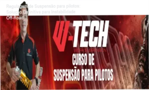 Imagem demonstrando ajuste de suspensão em moto Off‑Road durante o curso W‑Tech