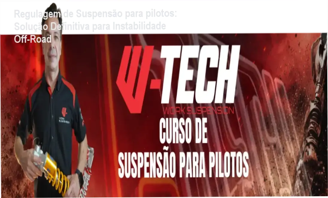 Imagem demonstrando ajuste de suspensão em moto Off‑Road durante o curso W‑Tech