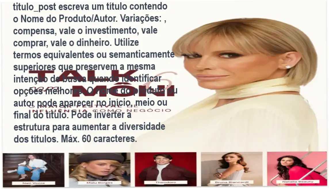 Talk com Moni 6 resultados: networking elite e estratégias de luxo aplicadas