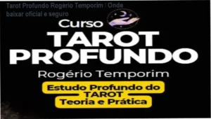 Capa do curso Tarot Profundo de Rogério Temporim mostrando símbolo esotérico e convite para download oficial