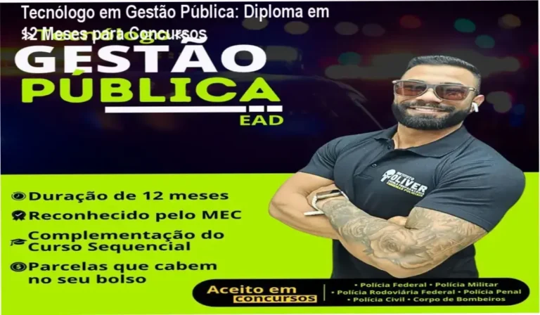 Imagem promocional do Tecnólogo em Gestão Pública com foco em aprovação em concursos públicos