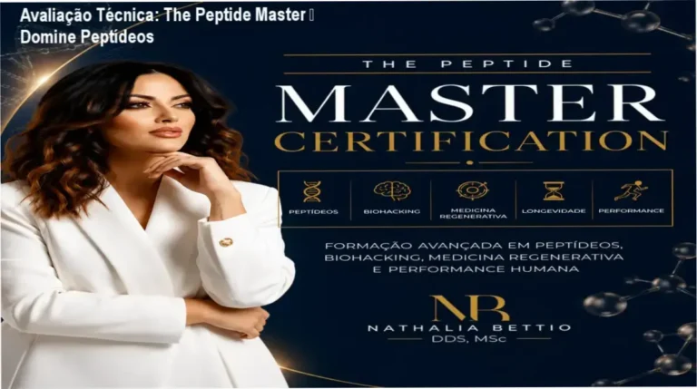 Dra Nathalia Bettio apresentando a certificação The Peptide Master para profissionais de saúde