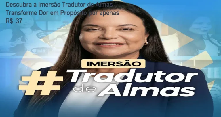 Imagem da Dra. Andréa Vermont apresentando a Imersão Tradutor de Almas, mostrando como transformar dor em propósito com baixo custo