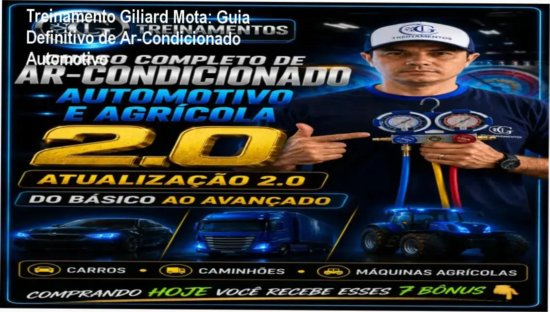 Captura de tela do curso online de ar‑condicionado automotivo e agrícola de Giliard Mota