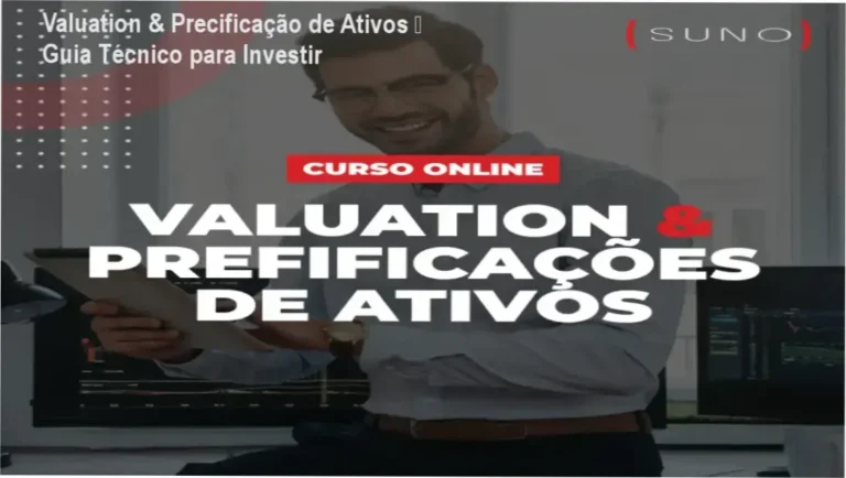 Imagem do curso Valuation & Precificação de Ativos da Suno Research mostrando gráficos e análise fundamentalista