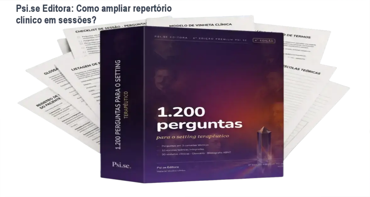 1.200 Perguntas para o Setting Terapêutico Psi.se Editora bastidores e visão interna do conteúdo