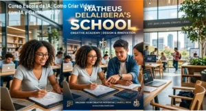 Escola da IA, pela autoria de Matheus Delalibera, mostrando bastidores da criação de vídeos com IA: ferramentas, fluxos de trabalho e resultados.