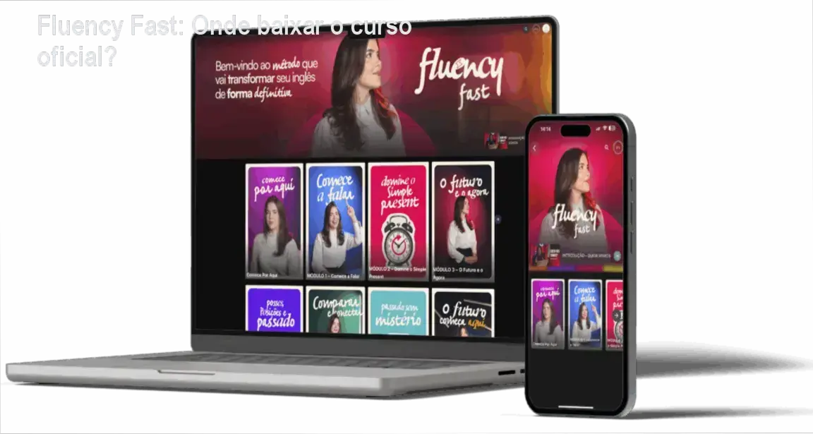 Tela do site oficial mostrando o botão de acesso ao curso Fluency Fast