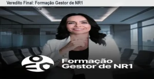 Ilustração mostrando o certificado da Formação Gestor de NR1 de Izabella Camargo