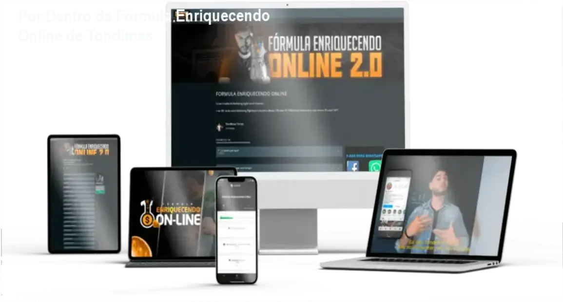Fórmula Enriquecendo Online: dentro do curso de Tondimas com mentorias e acesso exclusivo