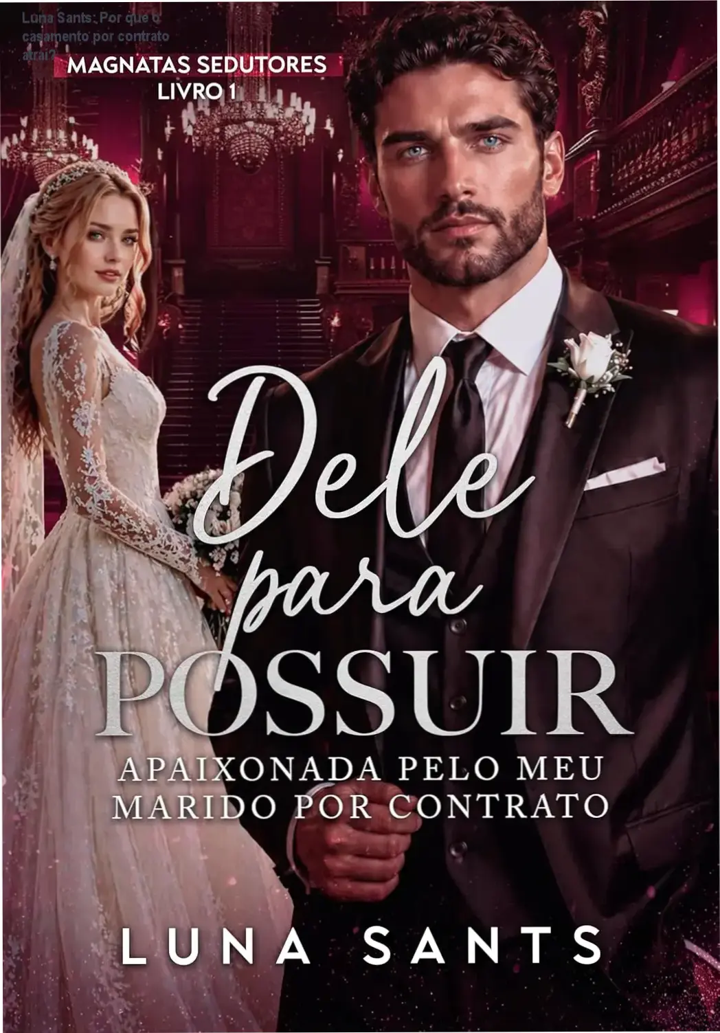 Capa do eBook Dele para Possuir de Luna Sants mostrando casal em contrato