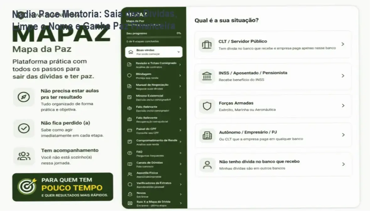 Pessoa revisando planilha de dívidas com apoio da Mentoria Nadia Pace