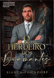 Capa do ebook O Herdeiro dos Diamantes mostrando os personagens principais em um cenário de luxo com diamantes brilhando ao fundo