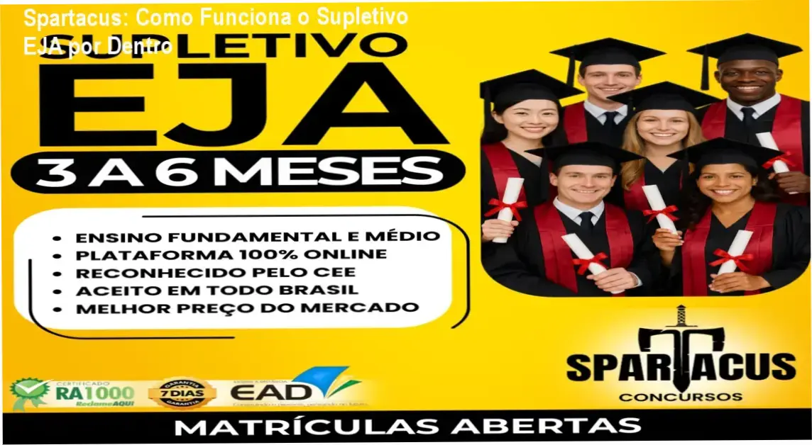 Supletivo EJA Spartacus Concursos bastidores e funcionamento interno da plataforma