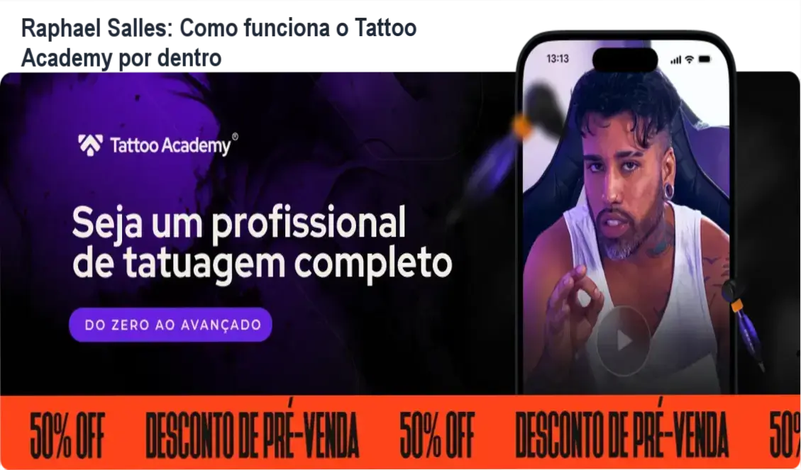 Tattoo Academy Raphael Salles bastidores e funcionamento interno da área de membros