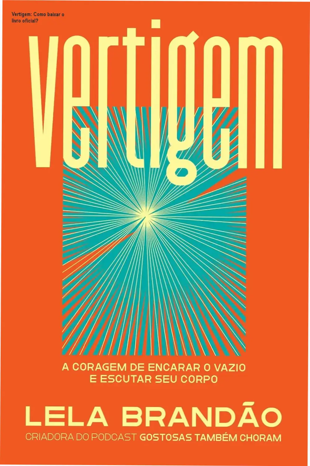 Capa do livro Vertigem de Lela Brandão mostrando o título e indicação de download oficial