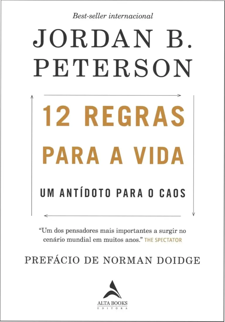Capa do livro 12 Regras para a Vida em edição portuguesa com destaque para Jordan Peterson