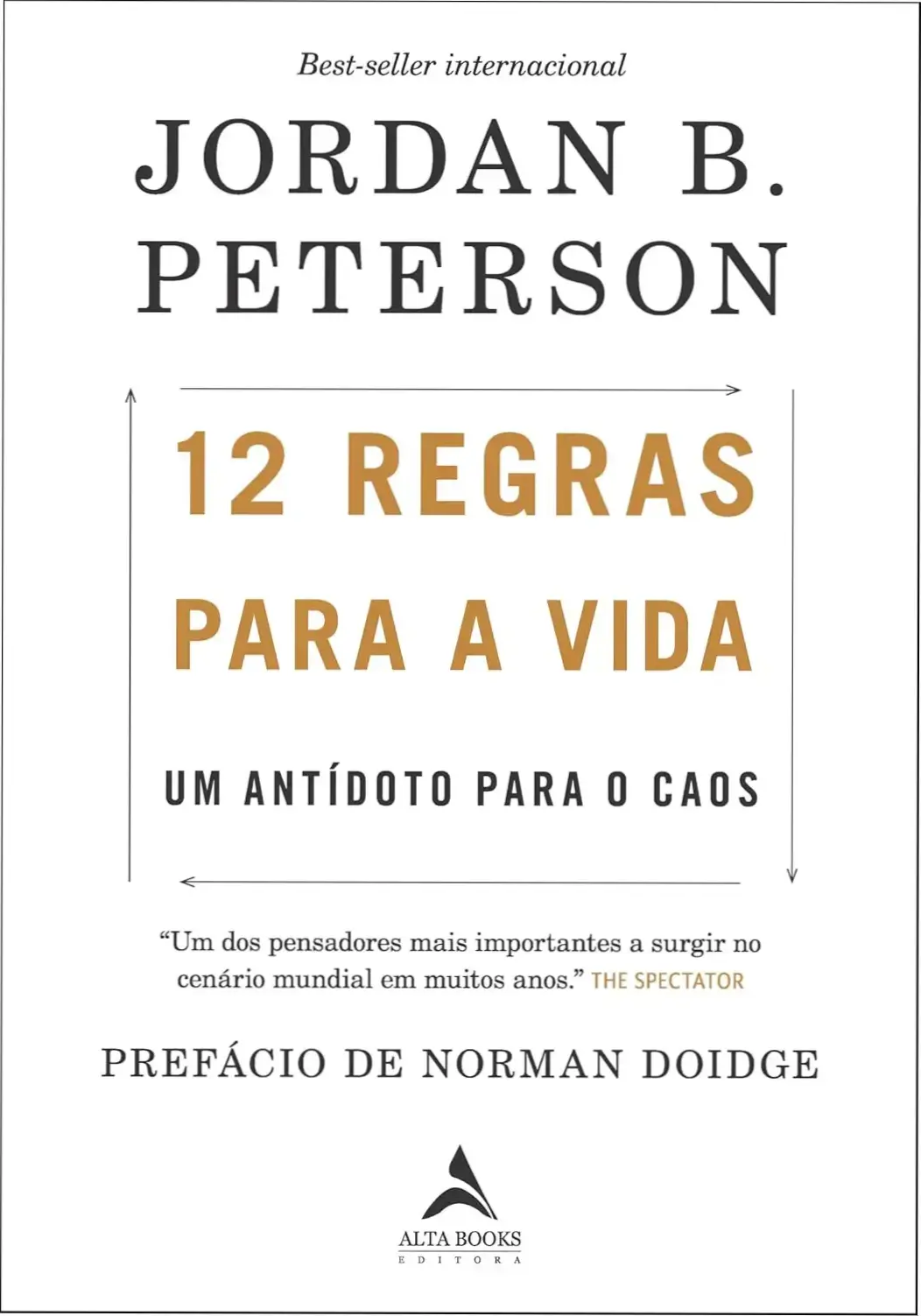 Capa do livro 12 Regras para a Vida em edição portuguesa com destaque para Jordan Peterson