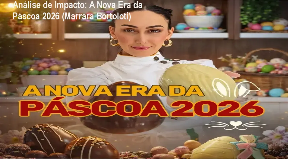 Capa do curso A Nova Era da Páscoa 2026 da Marrara Bortoloti com ovos de chocolate decorados