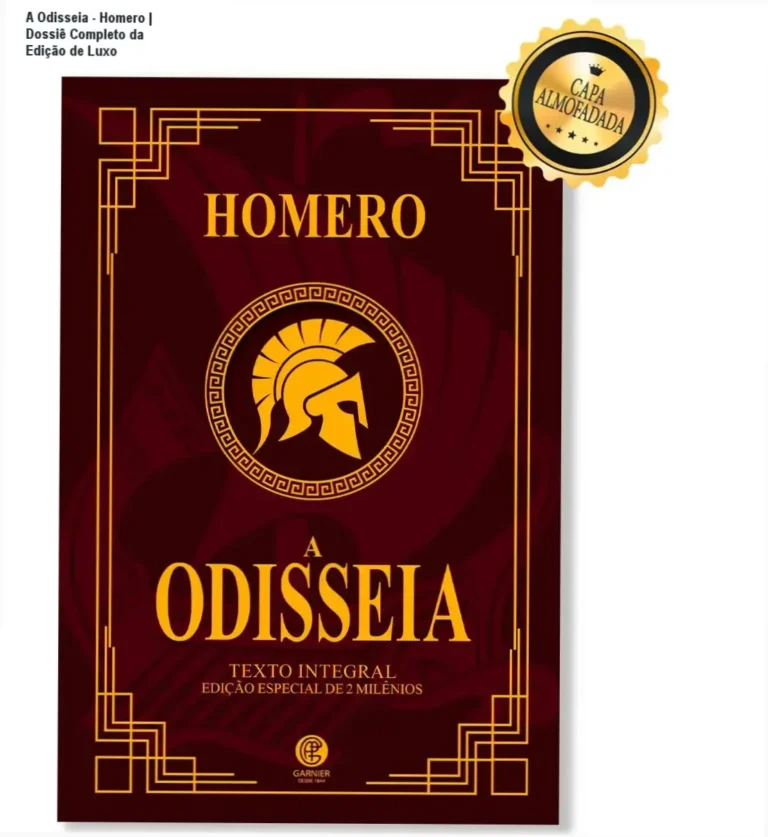 Livro A Odisseia de Homero Edição de Luxo Almofadada com detalhes em dourado