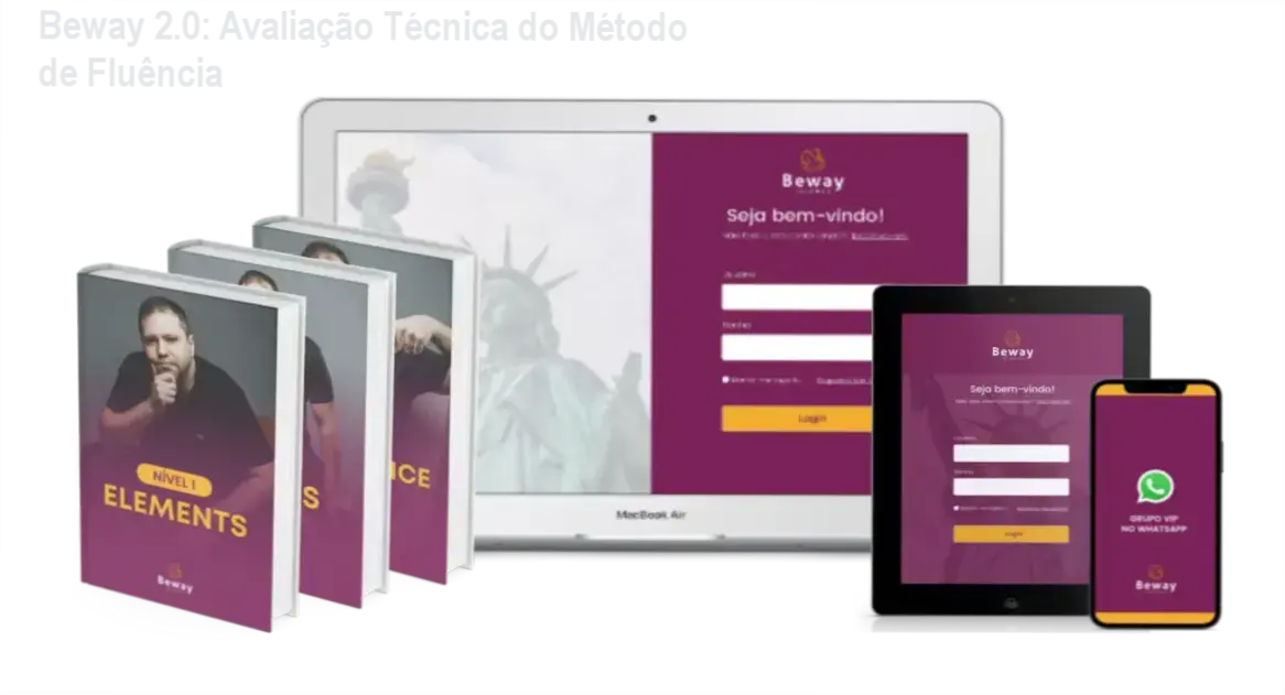 Estudante utilizando computador para acessar a plataforma de inglês Beway 2.0