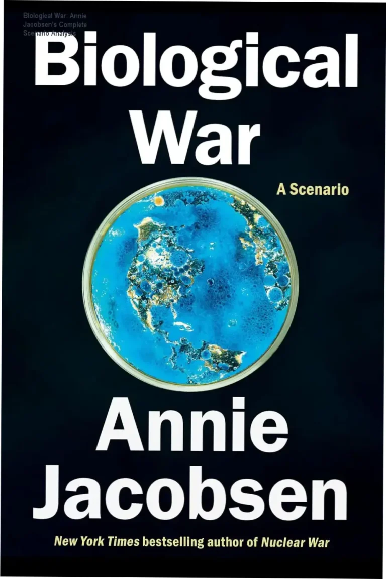 Book cover of Biological War by Annie Jacobsen detailing biological warfare scenarios