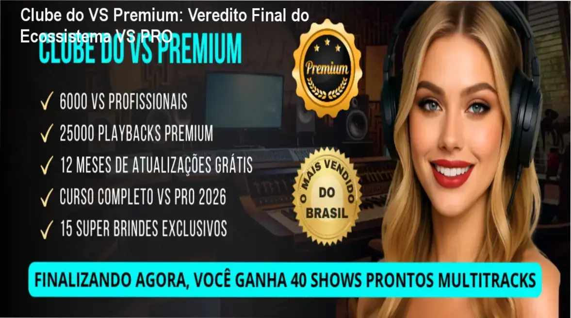 Clube do VS Premium Oficial: visão interna da plataforma de multitracks e curso VS PRO