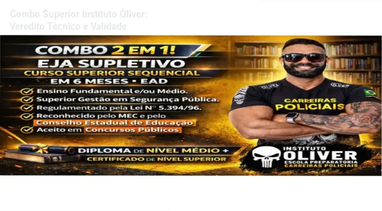 Certificado do Combo Superior Sequencial e Tecnólogo do Instituto Óliver para concursos
