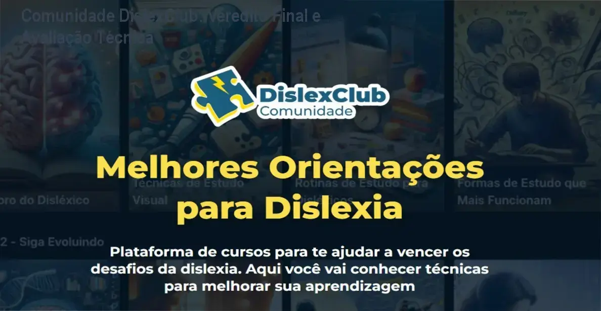 Interface da Comunidade DislexClub com estratégias de estudo para pessoas com dislexia
