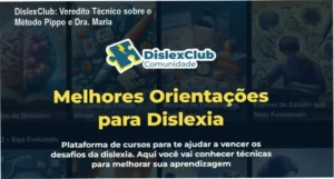Visão detalhada da interface da Comunidade DislexClub com os autores Pippo e Dra. Maria Virginia
