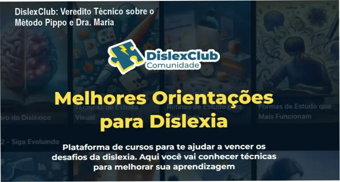 Visão detalhada da interface da Comunidade DislexClub com os autores Pippo e Dra. Maria Virginia