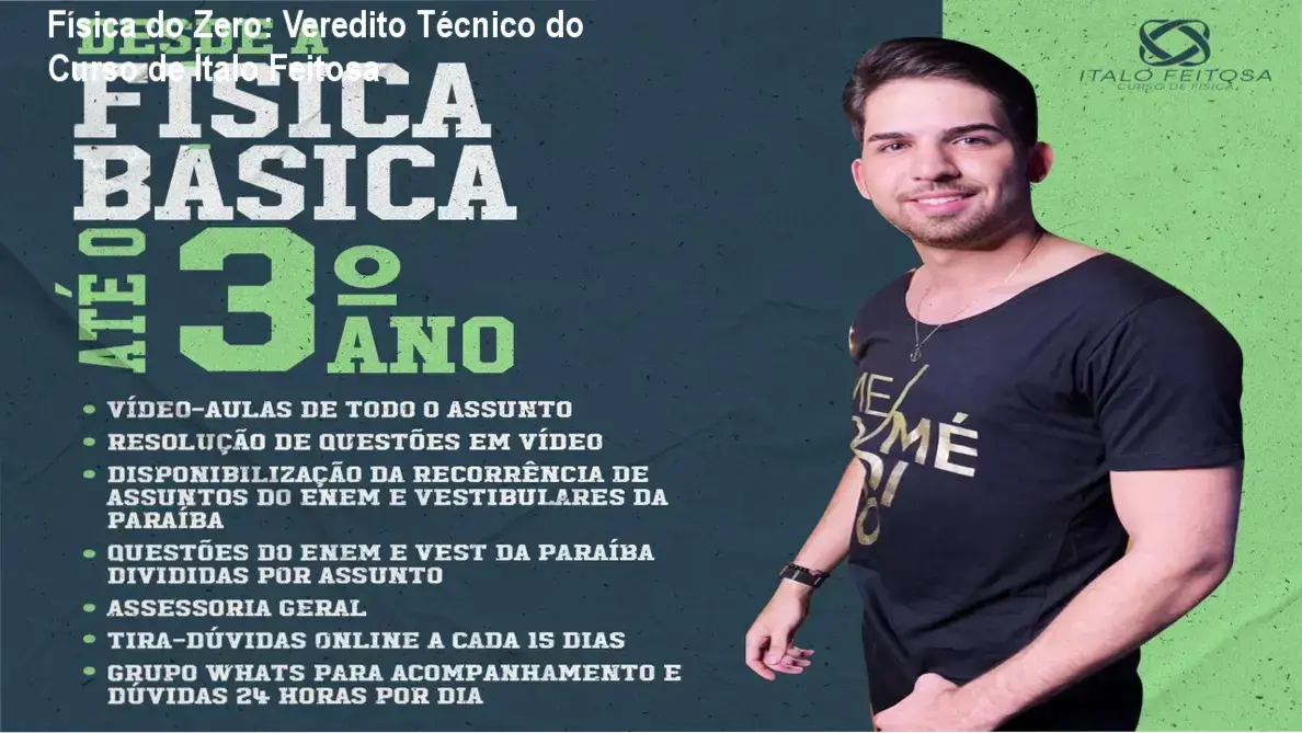 Material didático e interface do curso Física do Zero de Ítalo Feitosa para estudantes de Medicina