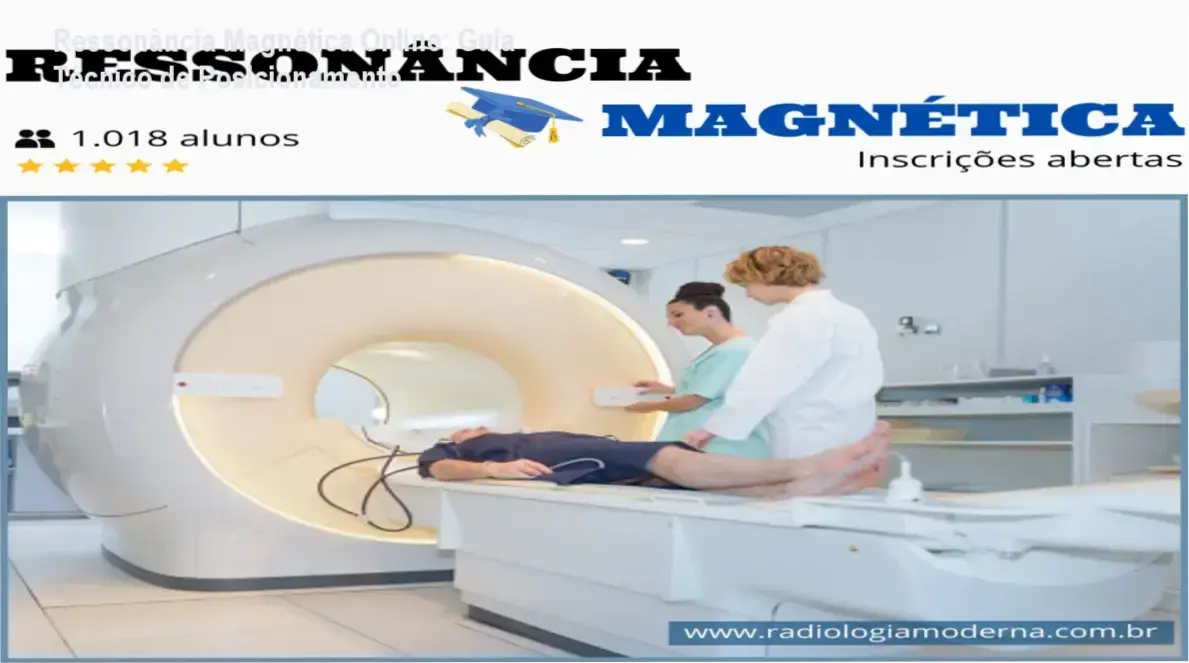 Interface do curso de Ressonância Magnética Online do Prof. Tito Todescatto focada em protocolos de posicionamento