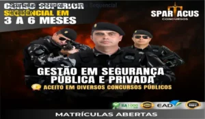 Interface de estudos e funcionamento do Curso Superior Sequencial da Spartacus Concursos