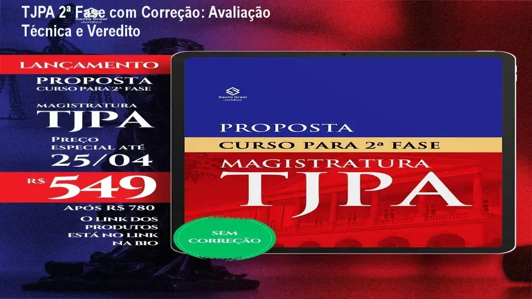 Material de estudo do curso TJPA 2ª fase com Correção focado em sentenças FGV