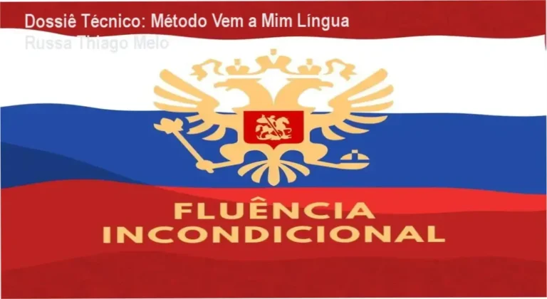 Estudante utilizando o método Vem a Mim Língua Russa de Thiago Melo para aprender o alfabeto cirílico e gramática